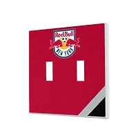 New York Red Bulls Diagonal Stripe Design Double Toggle Lightswitch Plate
