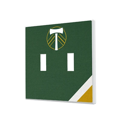 Portland Timbers Diagonal Stripe Design Double Toggle Lightswitch Plate