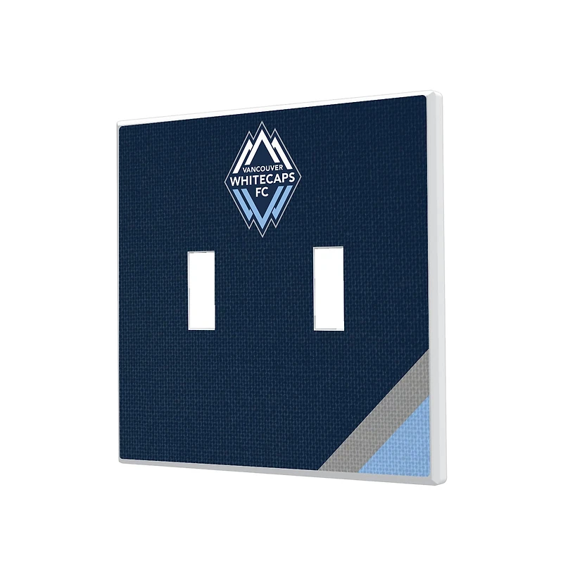 Vancouver Whitecaps FC Diagonal Stripe Design Double Toggle Lightswitch Plate