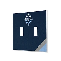 Vancouver Whitecaps FC Diagonal Stripe Design Double Toggle Lightswitch Plate