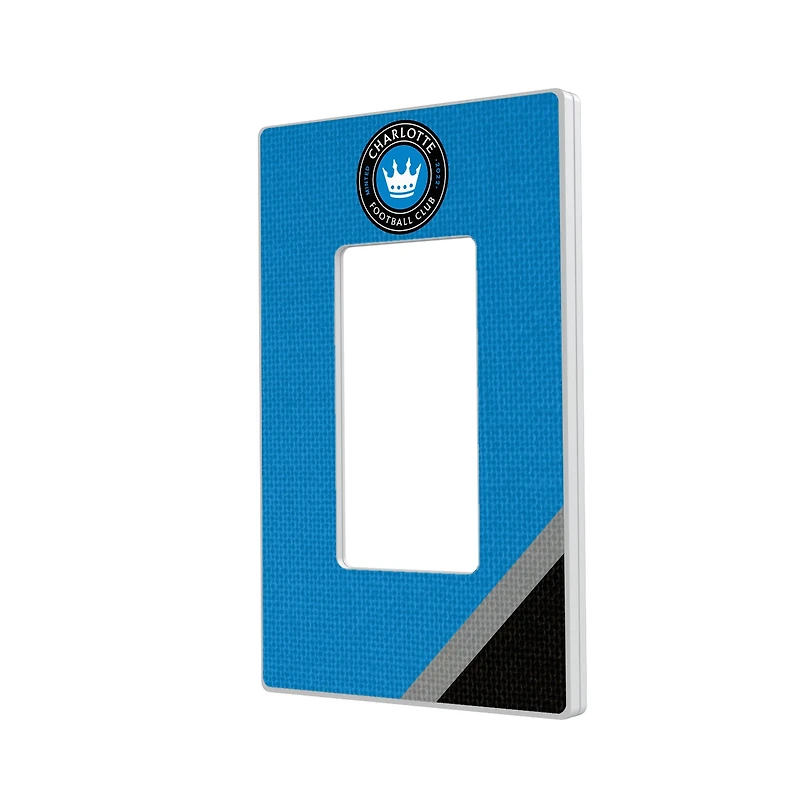 Charlotte FC Diagonal Stripe Design Single Rocker Lightswitch Plate