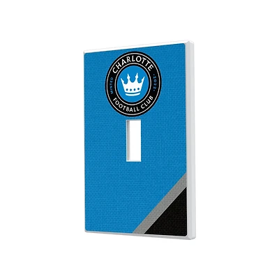 Charlotte FC Diagonal Stripe Design Single Toggle Lightswitch Plate