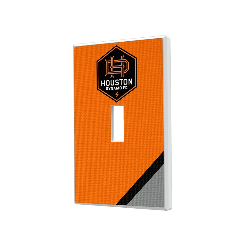 Houston Dynamo FC Diagonal Stripe Design Single Toggle Lightswitch Plate