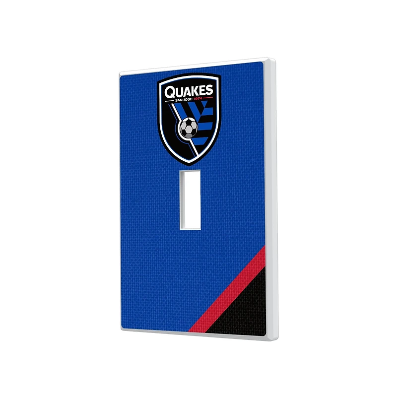 San Jose Earthquakes Diagonal Stripe Design Single Toggle Lightswitch Plate