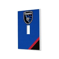 San Jose Earthquakes Diagonal Stripe Design Single Toggle Lightswitch Plate