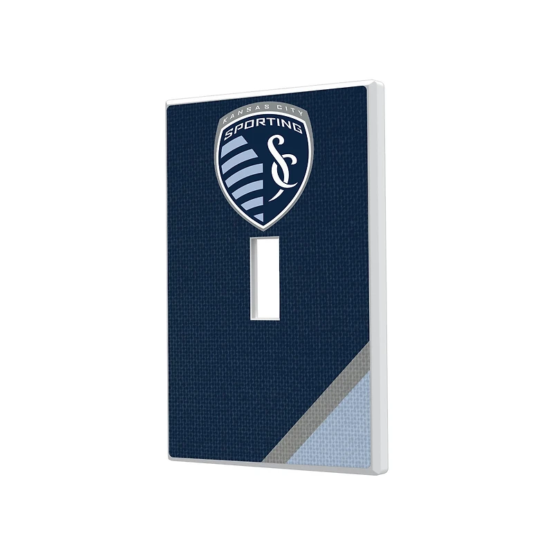 Sporting Kansas City Diagonal Stripe Design Single Toggle Lightswitch Plate