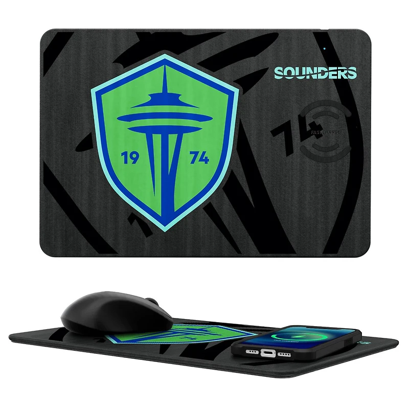 Seattle Sounders FC Mono Tilt Logo Wireless Charger & Mouse Pad
