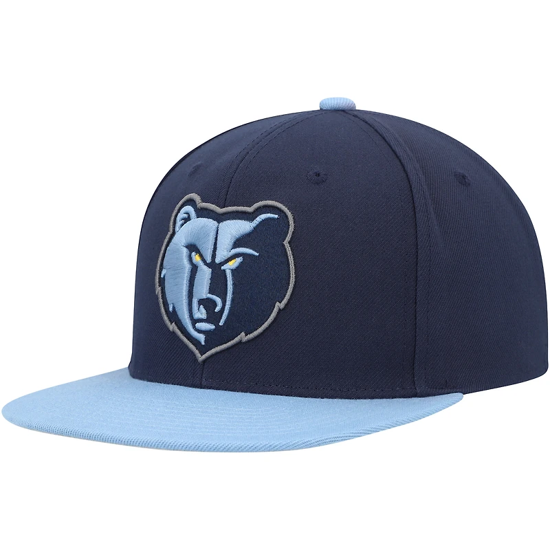 Men's Mitchell & Ness Navy/Light Blue Memphis Grizzlies Essentials Core Two-Tone Basic Snapback Hat