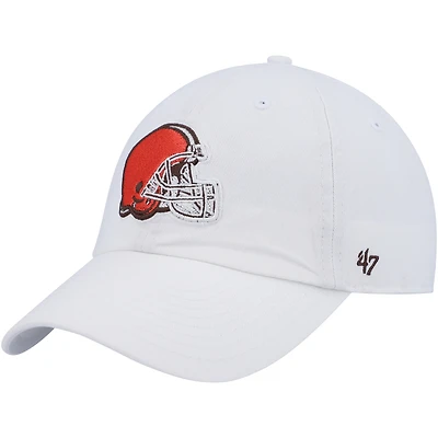 Women's '47 White Cleveland Browns Clean Up Adjustable Hat