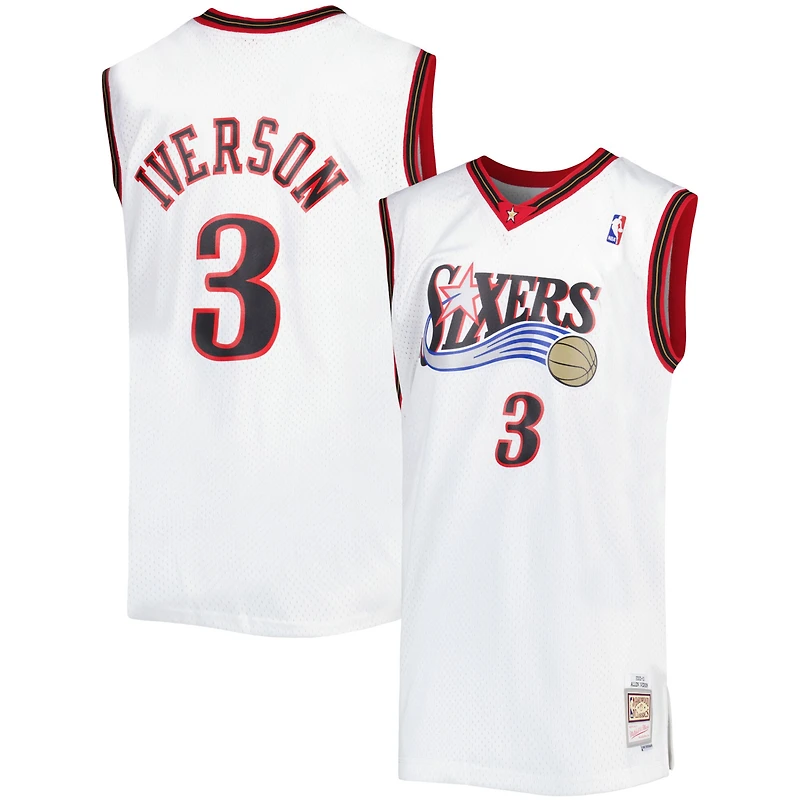 Men's Mitchell & Ness Allen Iverson White Philadelphia 76ers Big & Tall Hardwood Classics 1996/97 Swingman Jersey