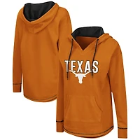 Women's Colosseum Texas Orange Texas Longhorns Tunic Pullover V-Neck Hoodie