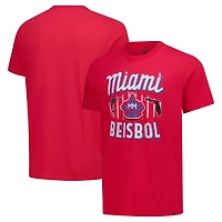 Men's '47 Red Miami Marlins City Connect Elements Franklin T-Shirt
