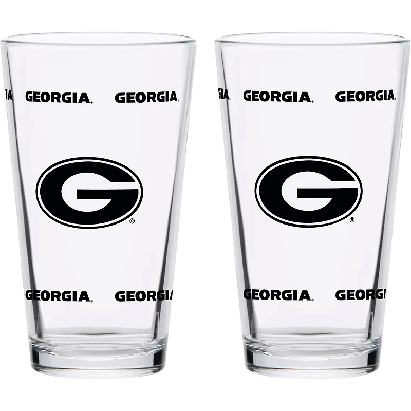 Georgia Bulldogs Two-Pack Knockout 16oz. Pint Glass Set