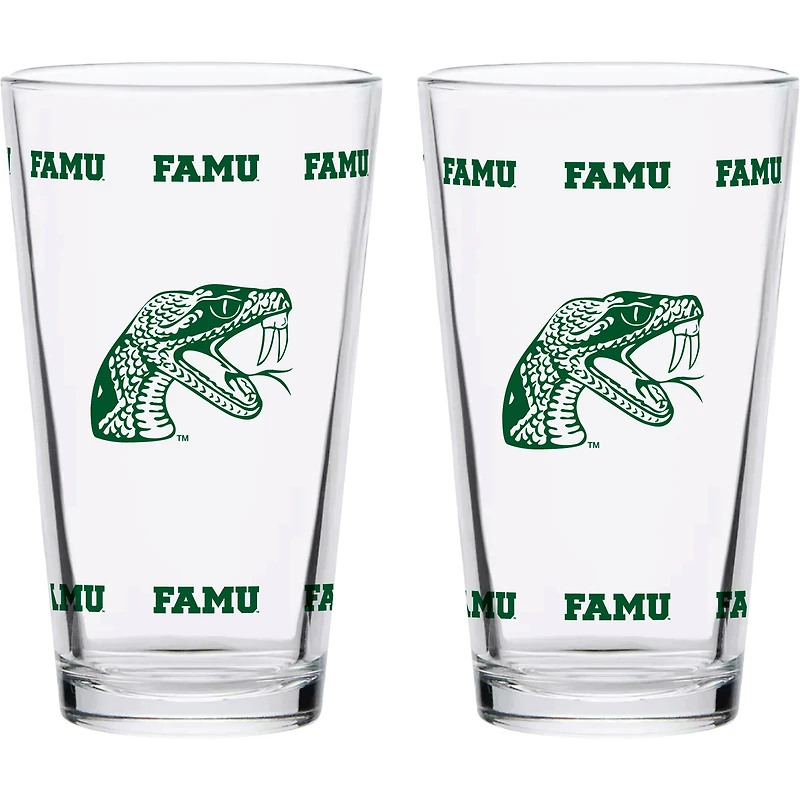 Florida A&M Rattlers Two-Pack Knockout 16oz. Pint Glass Set