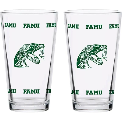 Florida A&M Rattlers Two-Pack Knockout 16oz. Pint Glass Set