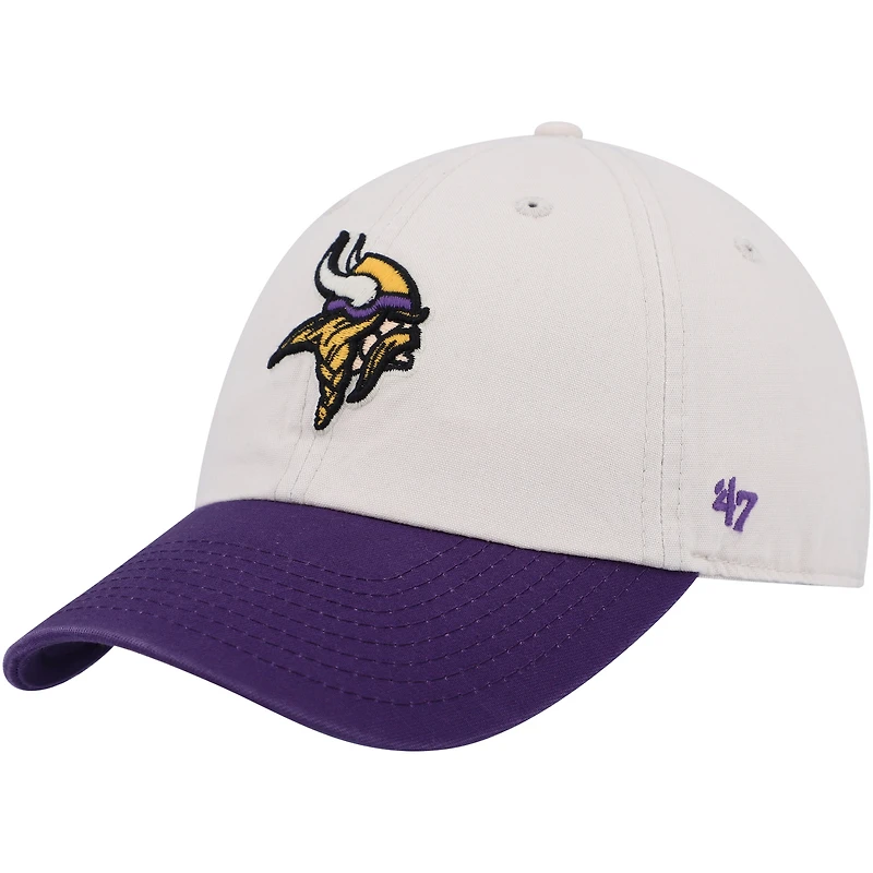 Men's '47 Cream/Purple Minnesota Vikings Sidestep Clean Up Adjustable Hat