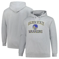 Men's Heathered Gray Golden State Warriors Big & Tall Heart & Soul Pullover Hoodie