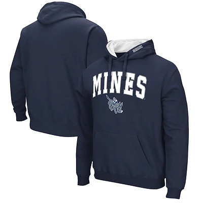 Men's Colosseum Navy Colorado School of Mines Orediggers Arch & Logo Hoodie