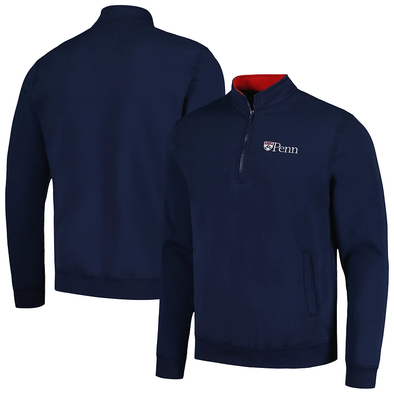 Men's Colosseum Navy Pennsylvania Quakers Tortugas Quarter-Zip Sweatshirt