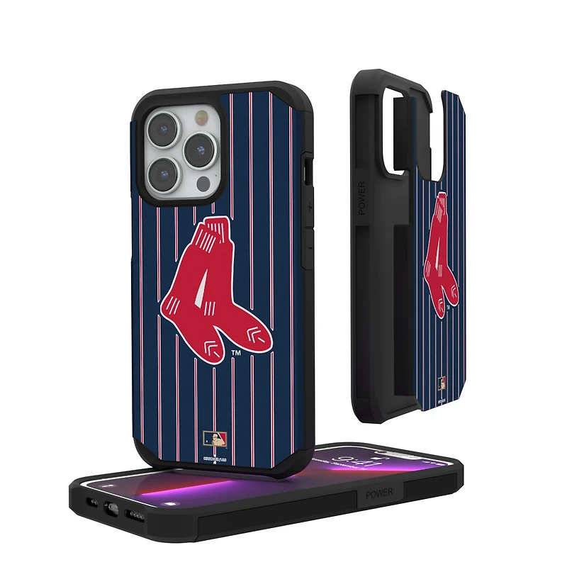 Boston Red Sox Original Logo iPhone Pinstripe Cooperstown Design Rugged Case