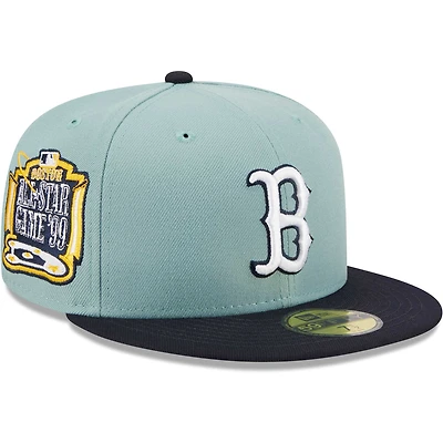 Men's New Era Light Blue/Navy Boston Red Sox Beach Kiss 59FIFTY Fitted Hat