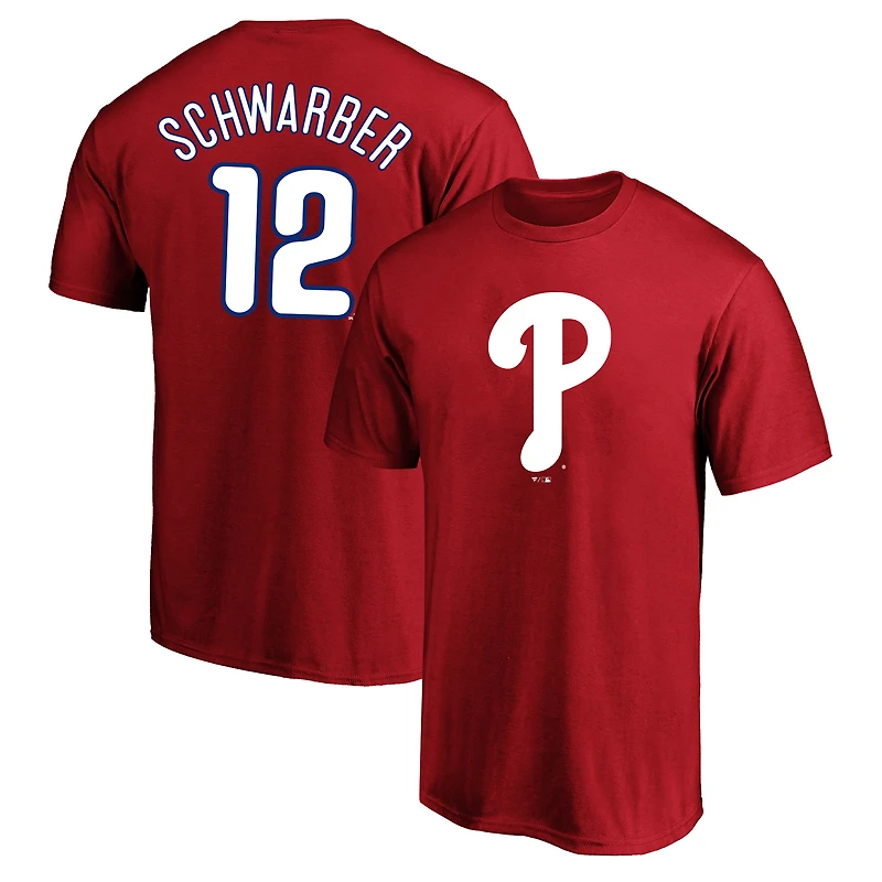 Men's Fanatics Kyle Schwarber Red Philadelphia Phillies Big & Tall Name & Number T-Shirt