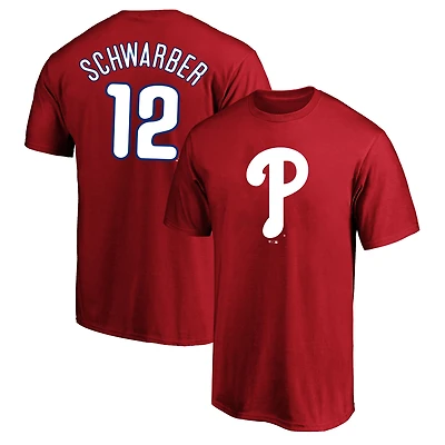 Men's Fanatics Kyle Schwarber Red Philadelphia Phillies Big & Tall Name & Number T-Shirt