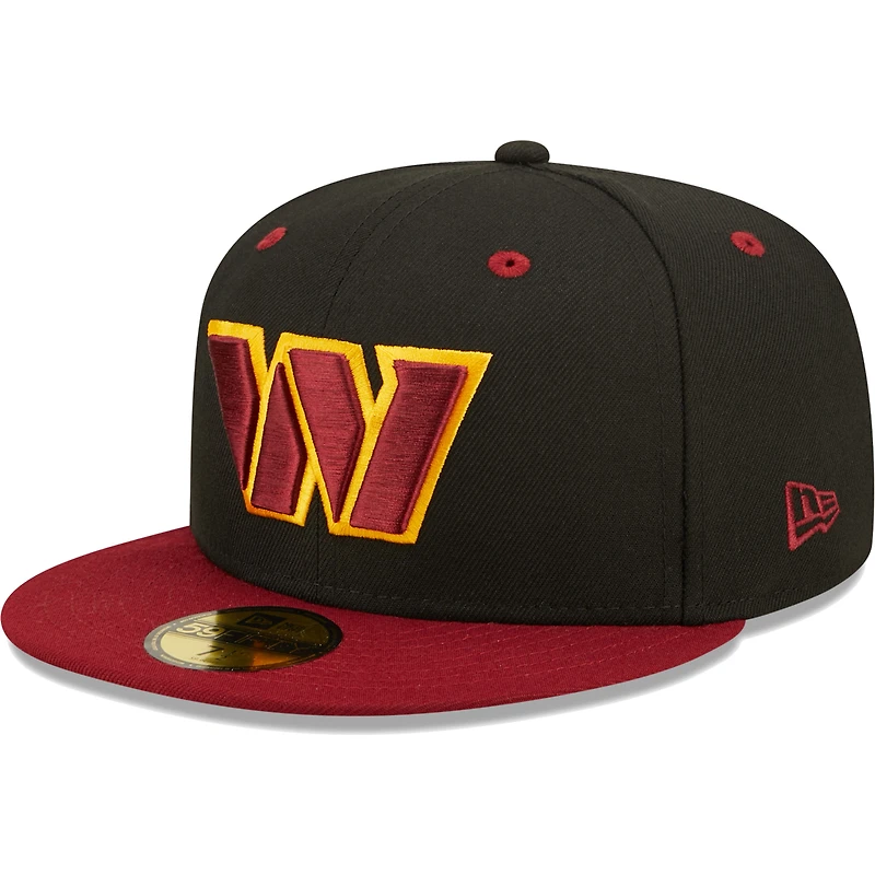 Men's New Era Black/Burgundy Washington Commanders Flipside 2Tone 59FIFTY Fitted Hat