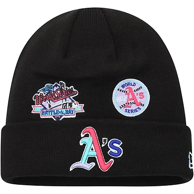 Men's New Era Black Athletics Polar Lights Cuffed Knit Hat