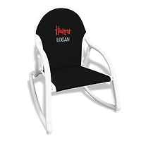 Children's Black Nebraska Huskers Personalized Rocking Chair