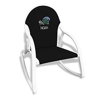 Children's Black Tulane Green Wave Personalized Rocking Chair