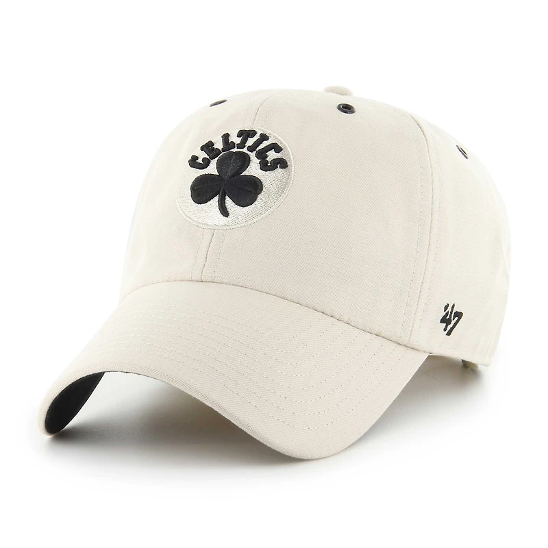 Men's '47 Cream Boston Celtics Lunar Clean Up Adjustable Hat