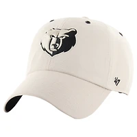 Men's '47 Cream Memphis Grizzlies Lunar Clean Up Adjustable Hat