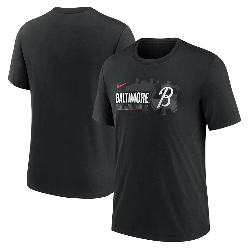 Men's Nike  Black Baltimore Orioles City Connect Tri-Blend T-Shirt