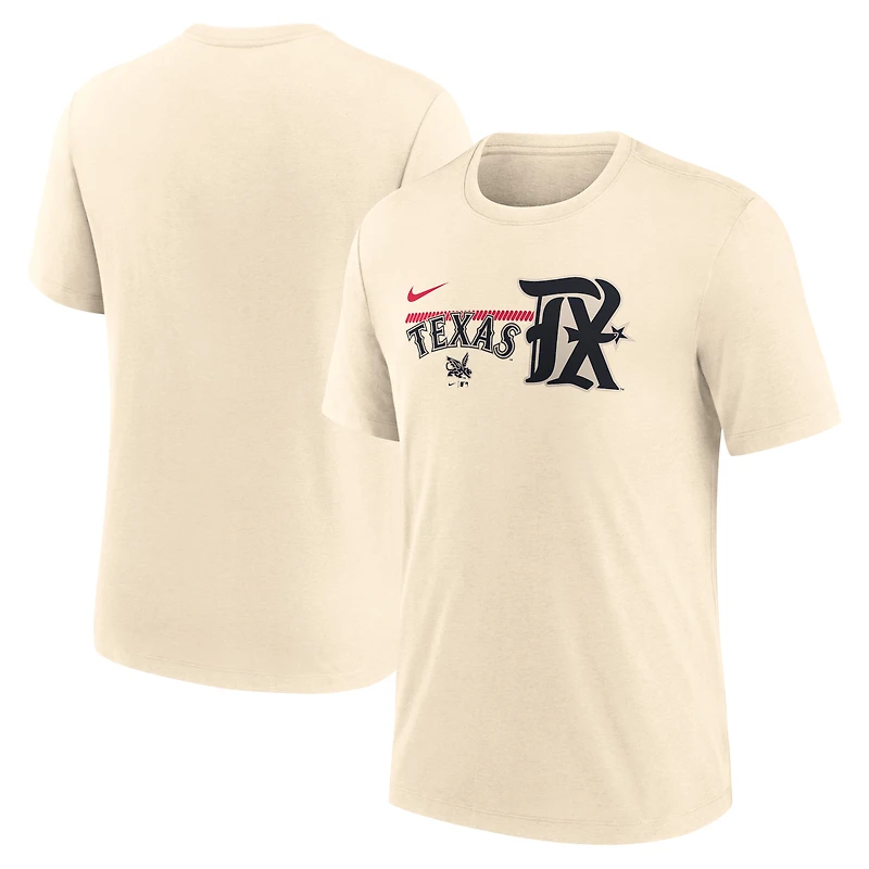 Men's Nike Cream Texas Rangers City Connect Tri-Blend T-Shirt