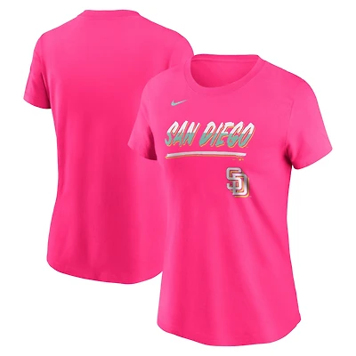 Women's Nike Pink San Diego Padres City Connect Wordmark T-Shirt