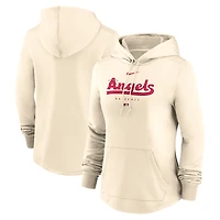 Women's Nike  Cream Los Angeles Angels City Connect Pregame Performance Pullover Hoodie