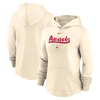 Women's Nike  Cream Los Angeles Angels City Connect Pregame Performance Pullover Hoodie
