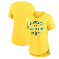 Women's Nike  Gold Boston Red Sox City Connect Tri-Blend T-Shirt