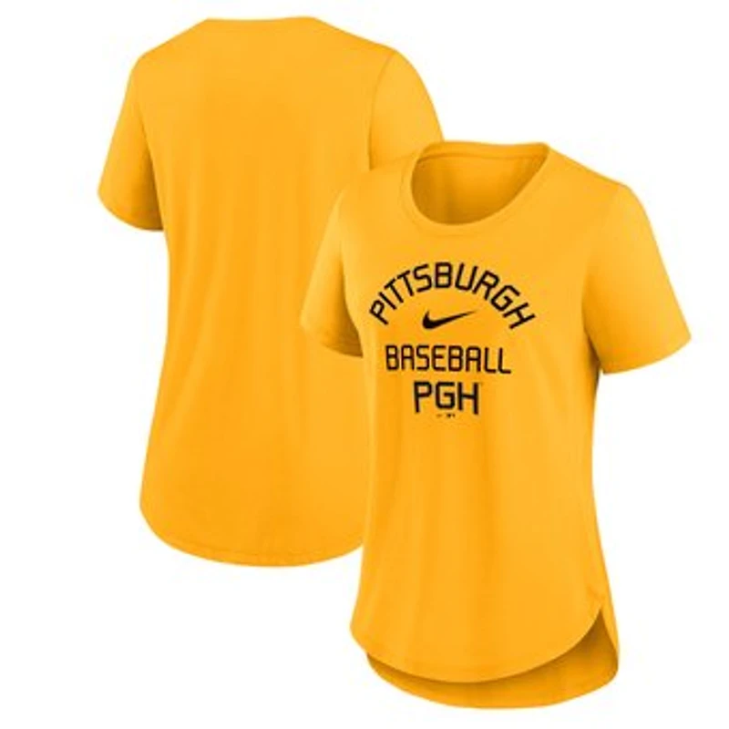 Women's Nike Gold Pittsburgh Pirates City Connect Tri-Blend T-Shirt