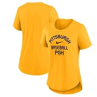 Women's Nike  Gold Pittsburgh Pirates City Connect Tri-Blend T-Shirt