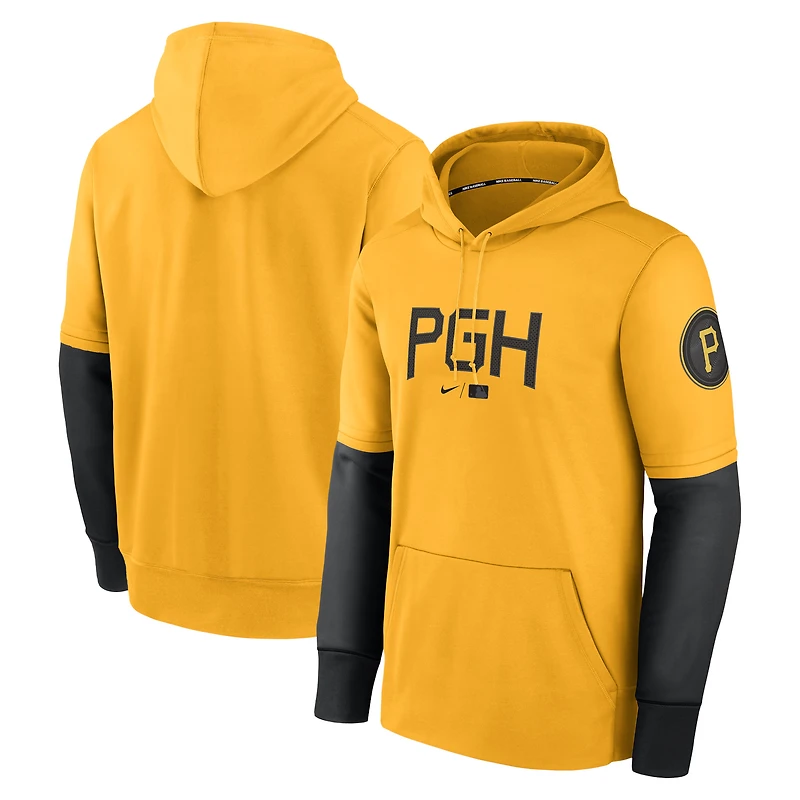 Men's Nike Gold Pittsburgh Pirates City Connect Pregame Performance Pullover Hoodie