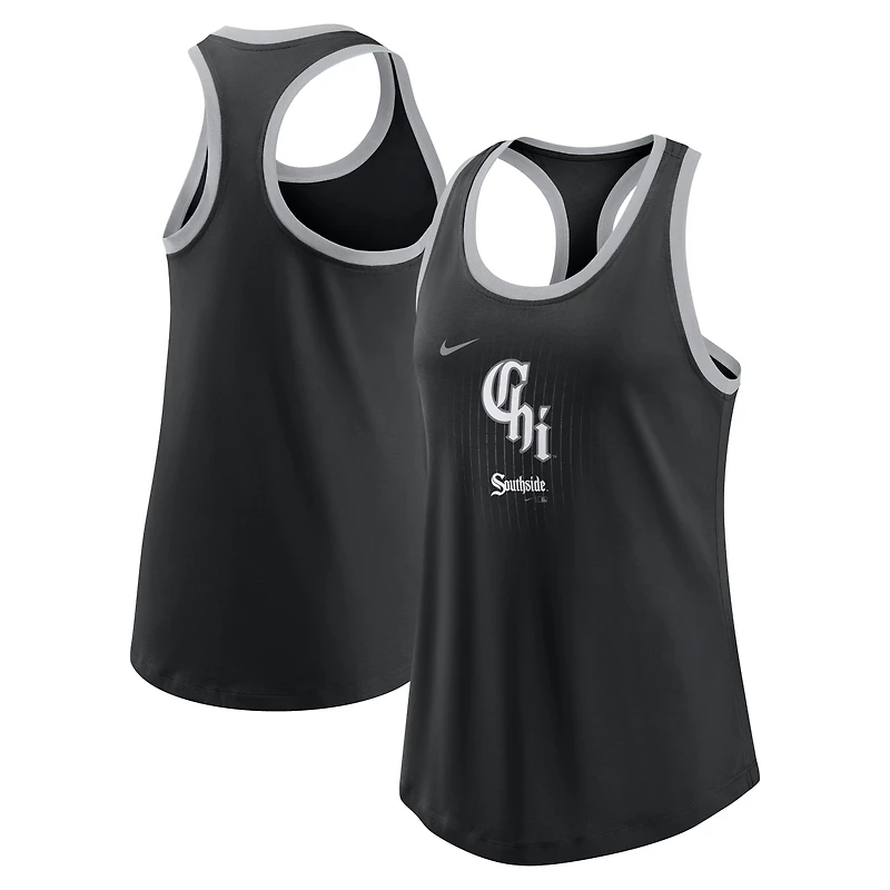 Women's Nike Black Chicago White Sox City Connect Tri-Blend Tank Top