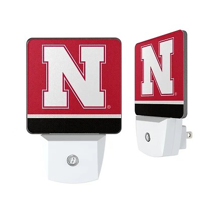 Nebraska Huskers Logo Stripe Design Nightlight 2-Pack