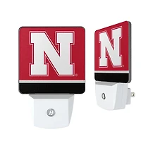Nebraska Huskers Logo Stripe Design Nightlight 2-Pack
