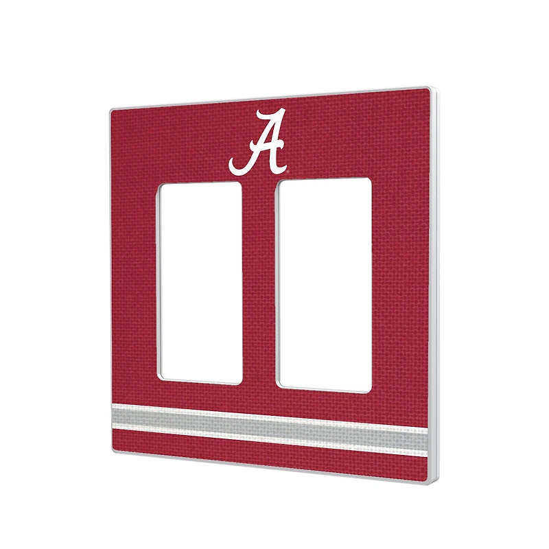 Alabama Crimson Tide Stripe Design Double Rocker Lightswitch Plate
