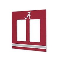 Alabama Crimson Tide Stripe Design Double Rocker Lightswitch Plate