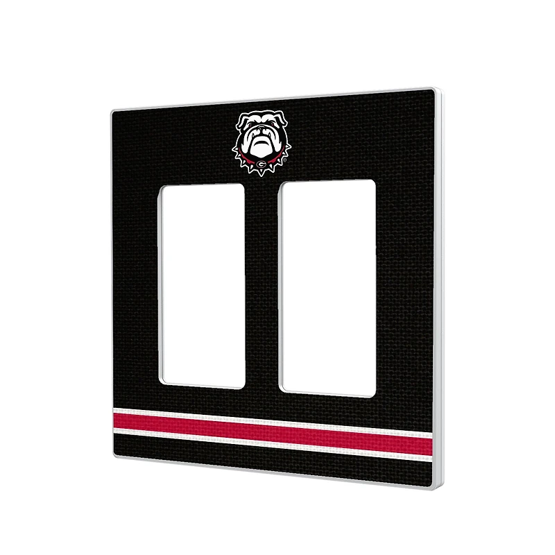 Georgia Bulldogs Stripe Design Double Rocker Lightswitch Plate