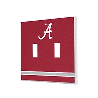 Alabama Crimson Tide Stripe Design Double Toggle Lightswitch Plate