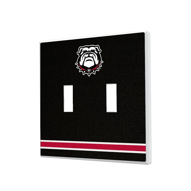 Georgia Bulldogs Stripe Design Double Toggle Lightswitch Plate